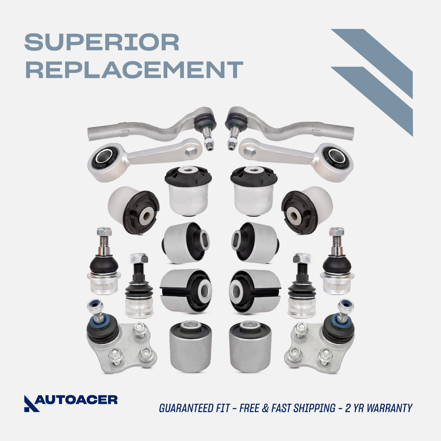 AUTOACER -20p Front Control Arm Bushings Ball Joints Tie Rods Links for Mercedes