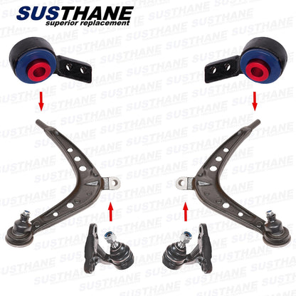 Front Lower Control Arms Ball Joints & Poly Bushing W/Bracket Kit 6p for BMW E46