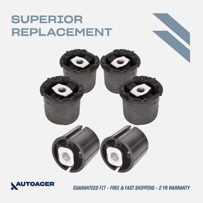 AUTOACER - 6p Rear Axle Subframe Mounts Bushings For BMW X5 X6 E53 E71 E72 00-14