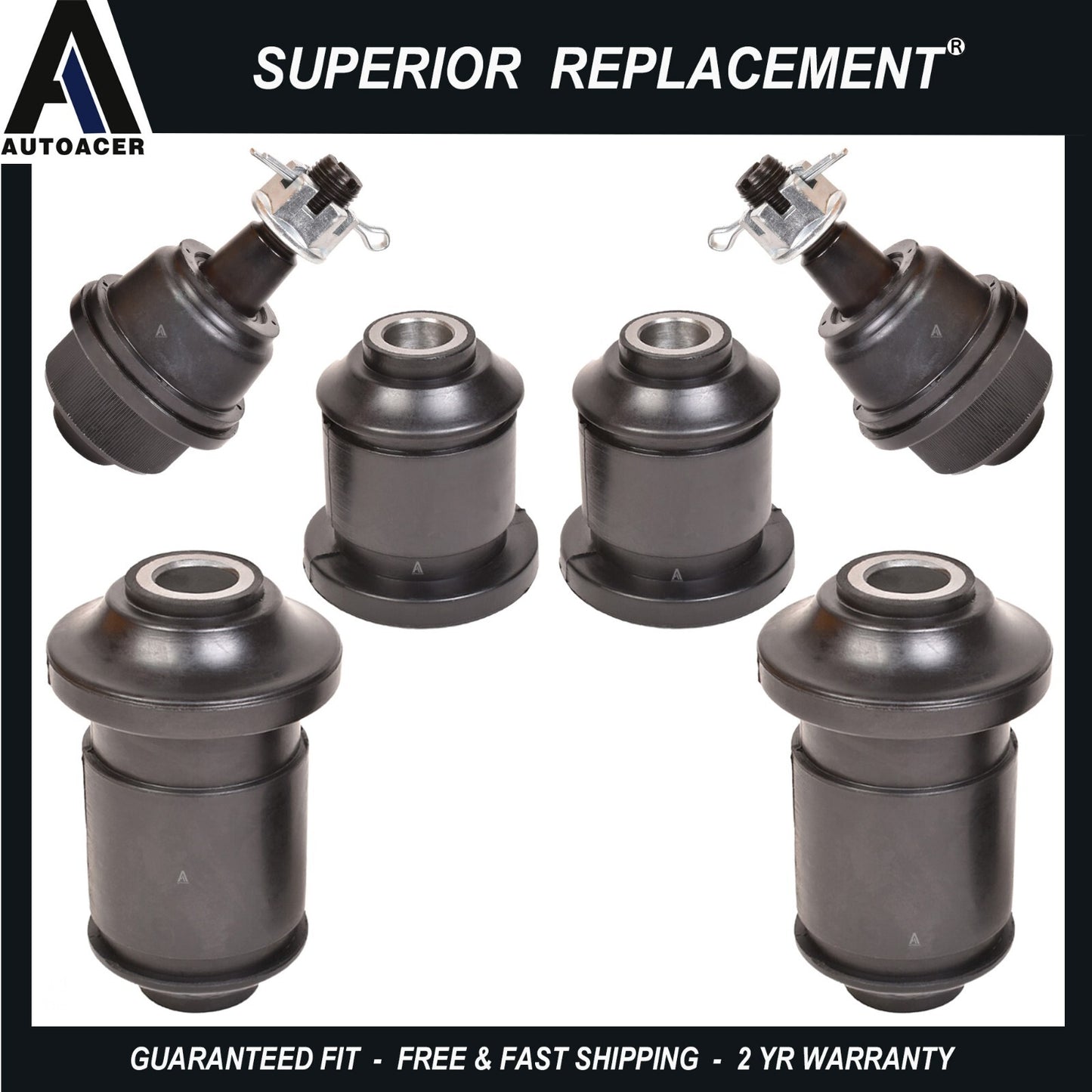 AUTOACER - 6p Front Lower Control Arm Bushings & Ball Joint Kit for Chevrolet GM