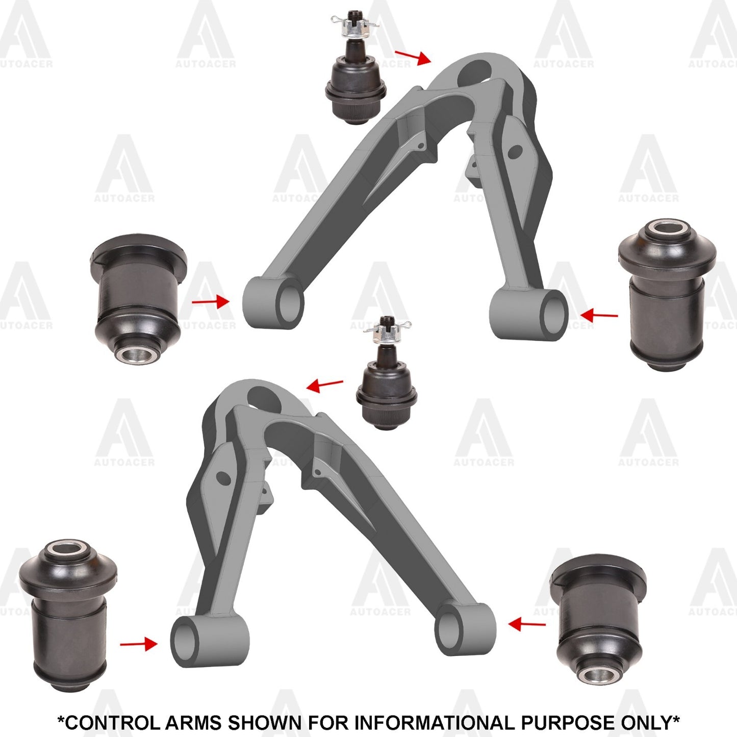 AUTOACER - 6p Front Lower Control Arm Bushings & Ball Joint Kit for Chevrolet GM