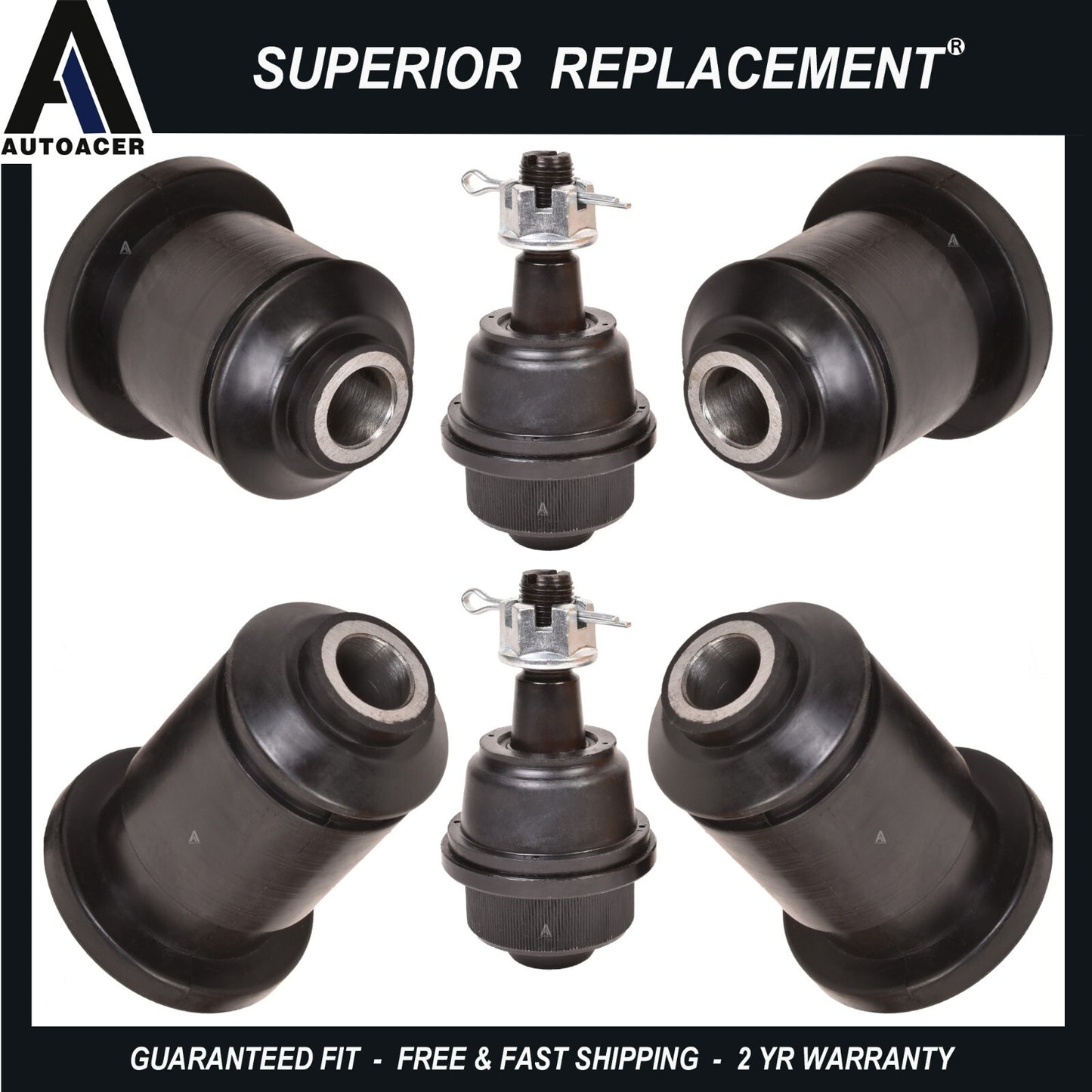 AUTOACER - 6p Front Lower Control Arm Bushings & Ball Joint Kit for Chevrolet GM