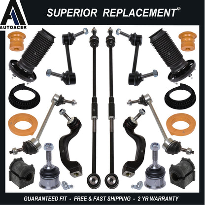 AUTOACER - 14p Front Rear Suspension Kit Tie Rods Links Mounts for Jaguar S-Type