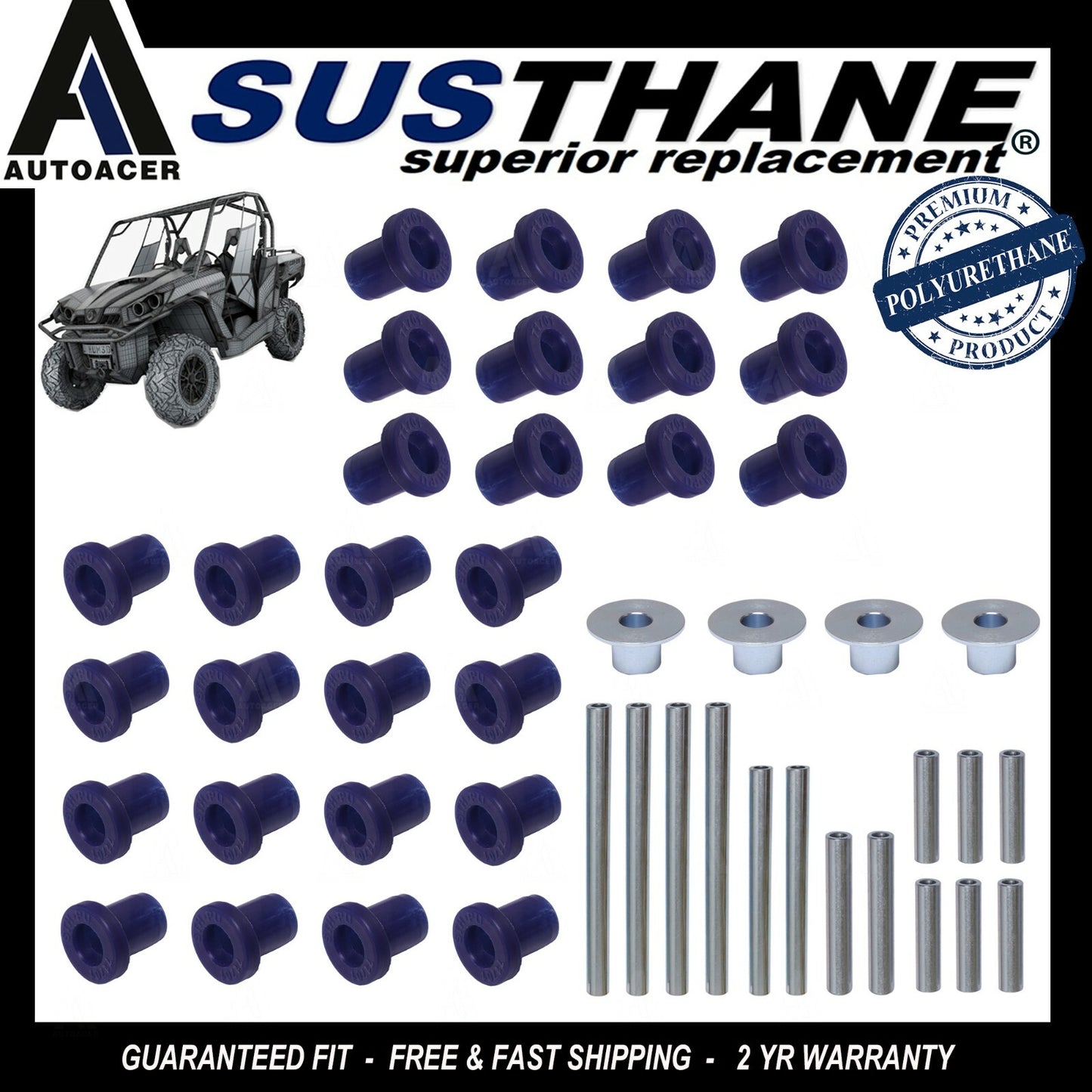 AUTOACER - 46p Front Rear A Arm Poly Bushing Kit For Polaris ARZR 800 800S 800 4