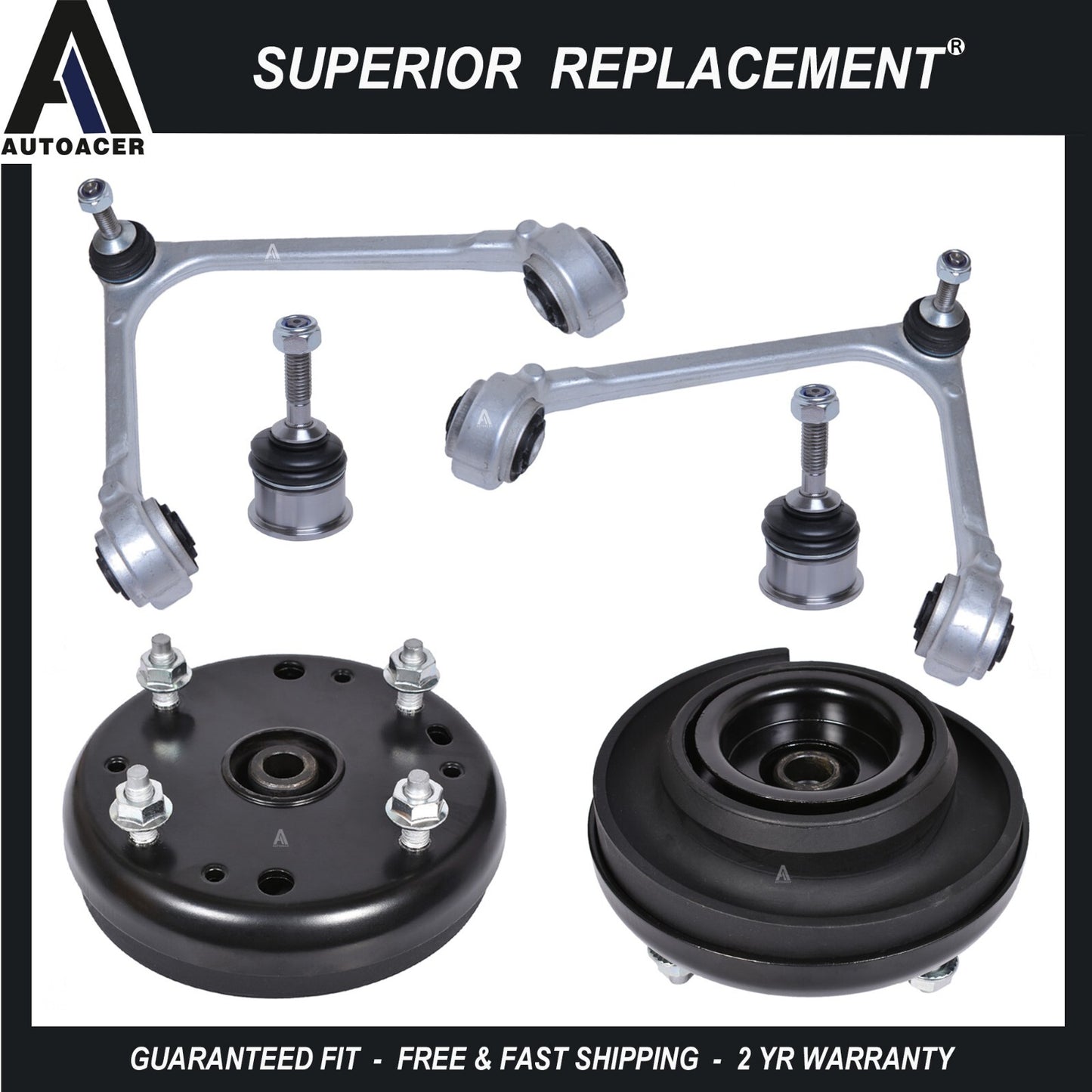 Front Upper Control Arms, Lower ball Joints, Strut Mount Set 8p for Ford Lincoln