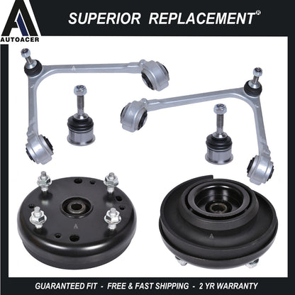 Front Upper Control Arms, Lower Arm ball Joints & Strut Mount Set 8p For Lincoln