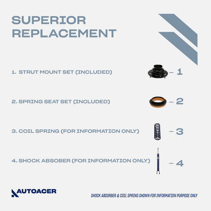 AUTOACER 2p Front Top Upper Shock Strut Damper Mount Set For Jaguar XK8 XKR X100