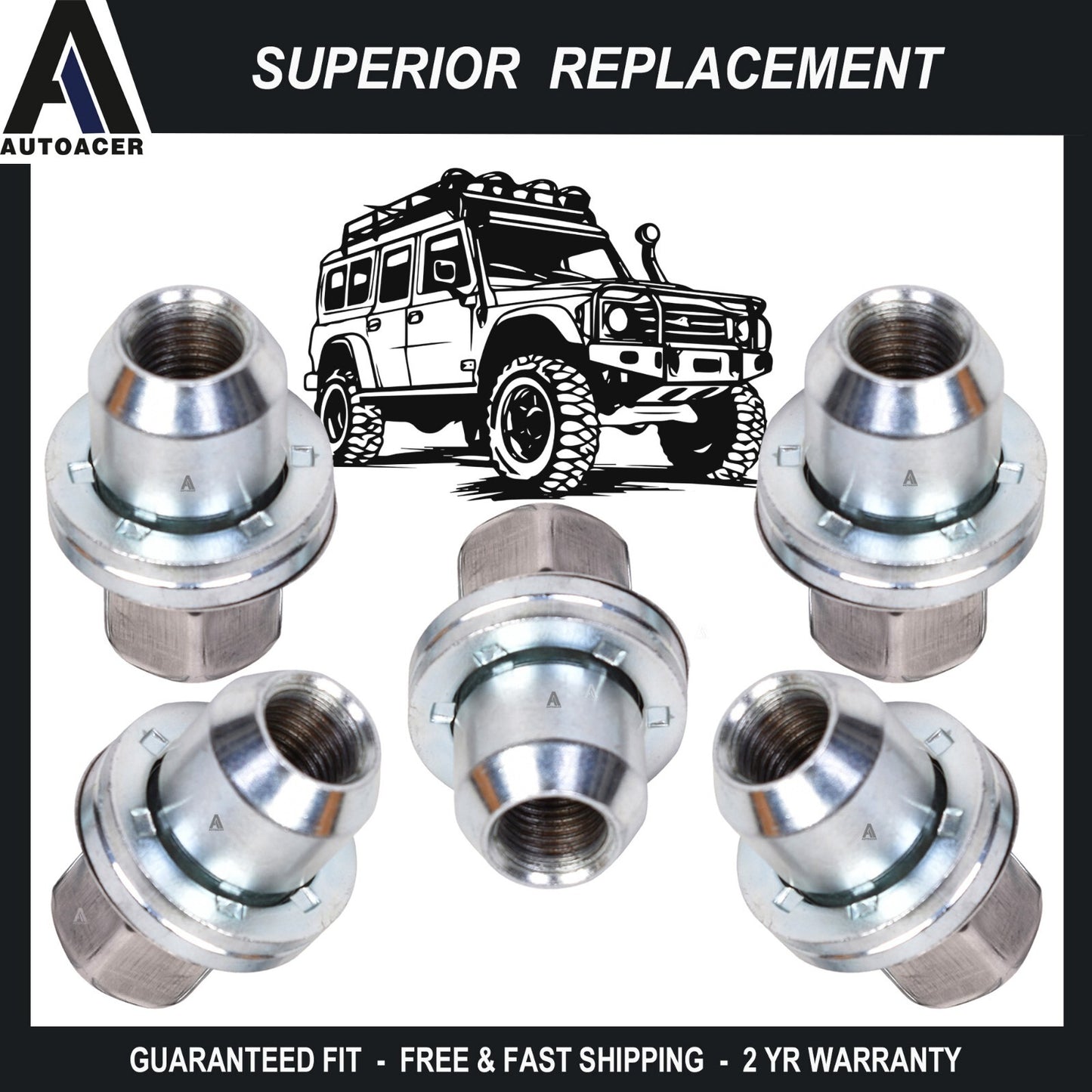 AUTOACER -5p Wheel Lug Nuts M14x1.5 for Land Rover Discovery LR2 LR4 Range Rover