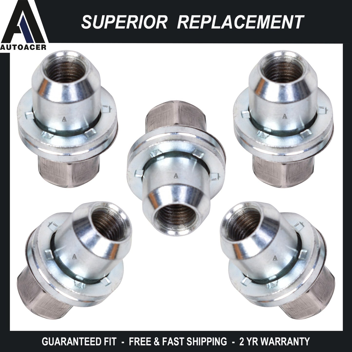AUTOACER -5p Wheel Lug Nuts M14x1.5 for Land Rover Discovery LR2 LR4 Range Rover