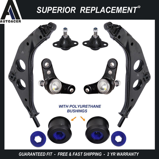 Front Lower Control Arms, Poly Bushings, Inner Outer Ball Joints Kit 8p for MINI