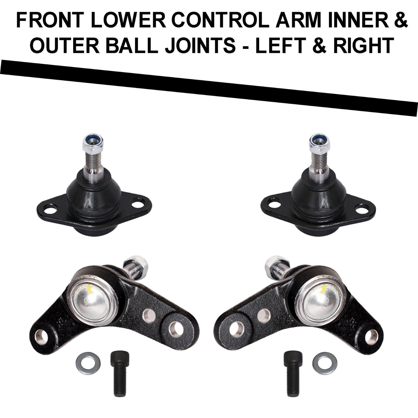 Front & Rear Kit 12p Upper Lower Control Arms, PU Bushings, Ball Joints for Mini