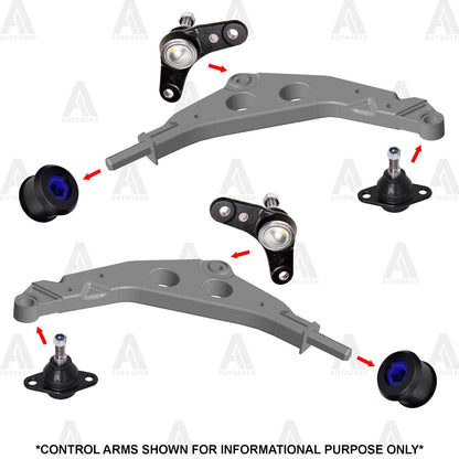 Front & Rear Kit 12p Upper Lower Control Arms, PU Bushings, Ball Joints for Mini
