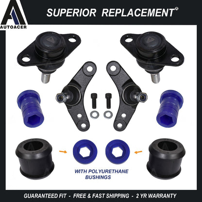 Front Lower Control Arm Poly Bushings & Inner + Outer Ball Joints For Mini 02-08