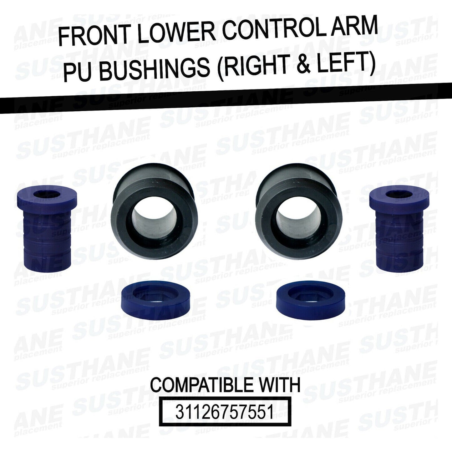 Front Lower Control Arm Poly Bushings & Inner + Outer Ball Joints For Mini 02-08