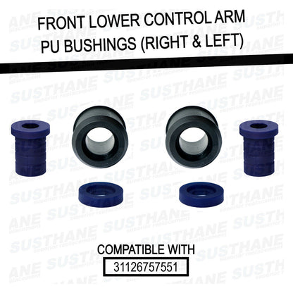 Front Lower Control Arm Poly Bushings & Inner + Outer Ball Joints For Mini 02-08