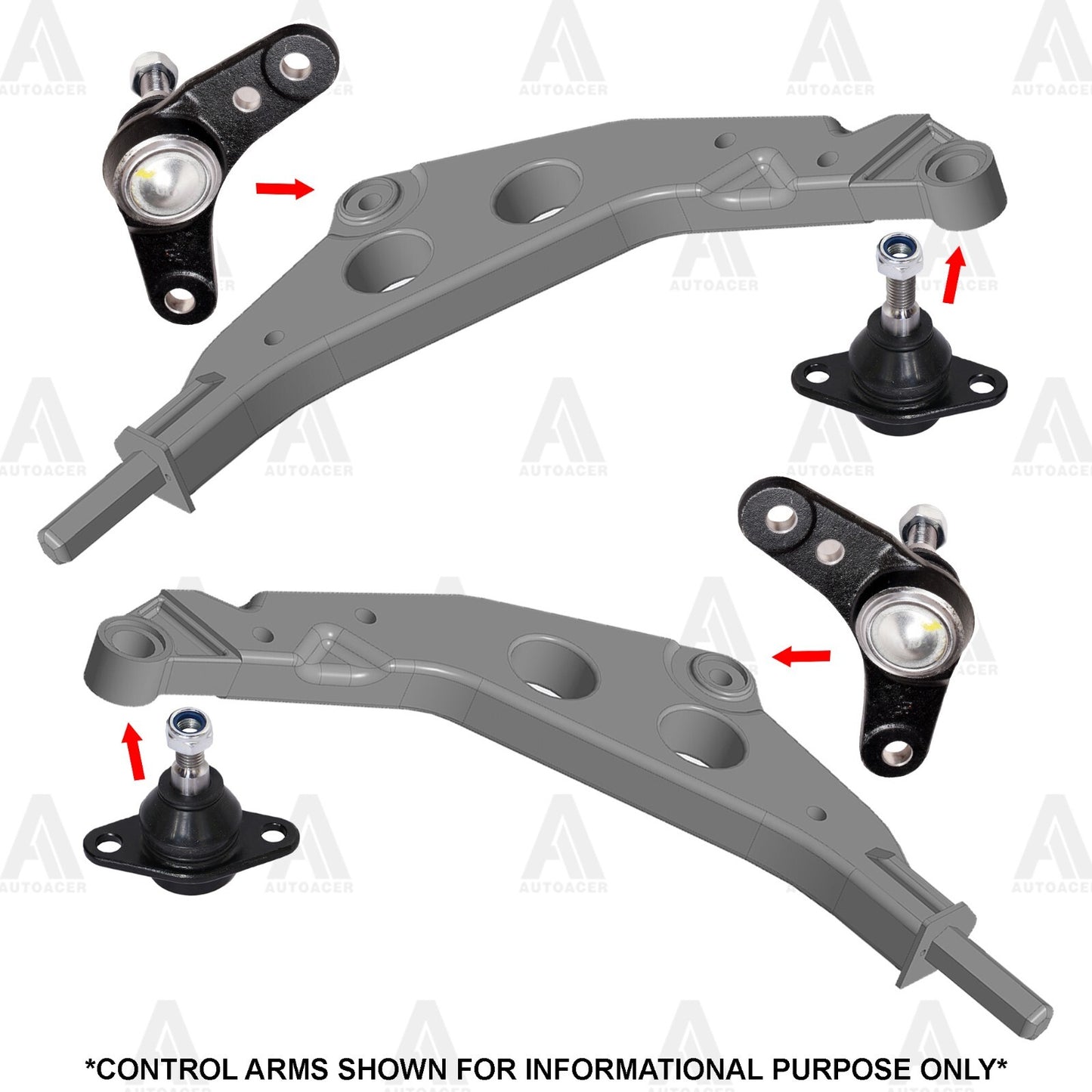 Front Lower Control Arm Inner & Outer Ball Joint Kit 4 pc for Mini Cooper 01-08
