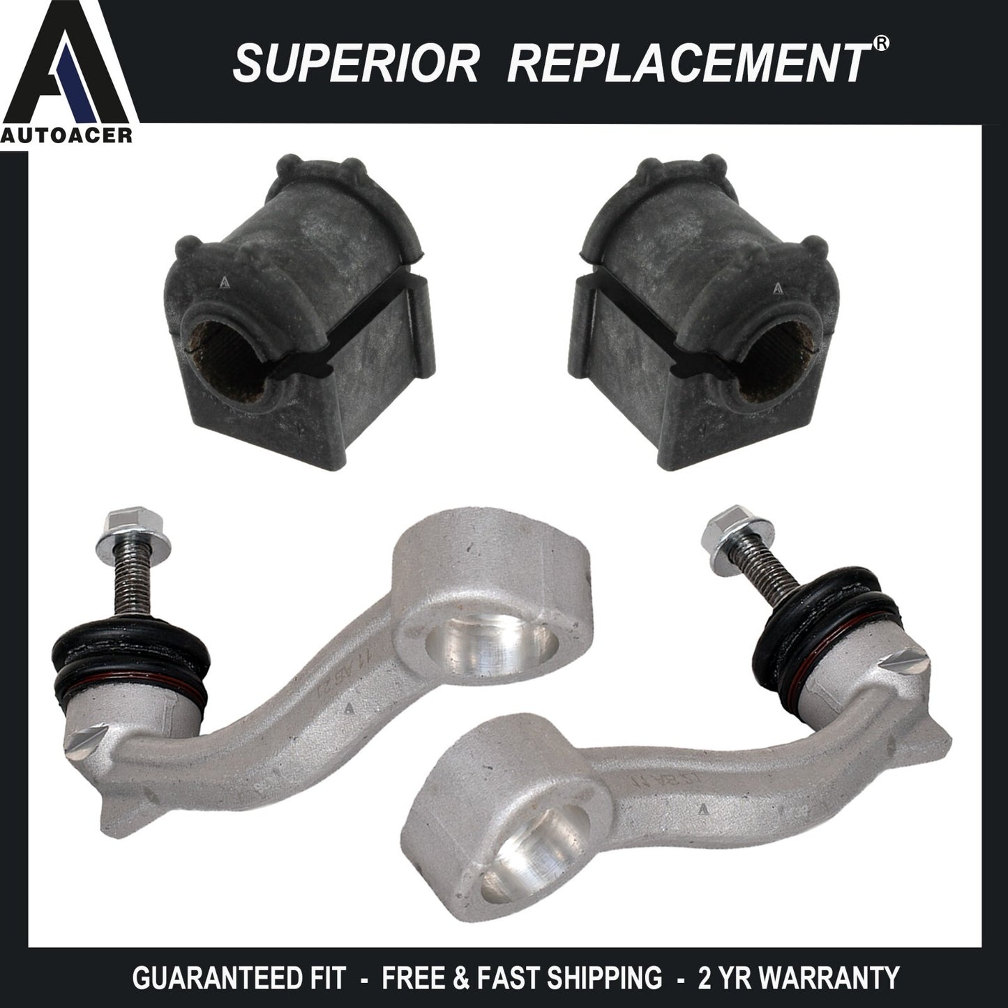 Front Sway Stabilizer Bar Links & Sway Bar Bushes 4p Kit For Jaguar S-TYPE XJ XK
