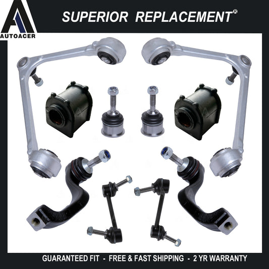 Front Control Arms, Ball Joints, Sway Bar Links & Tie Rod 10pc For JAGUAR S-TYPE