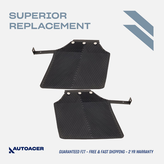 AUTOACER -2p Rear Rubber Mud Flaps W/Brackets For LAND ROVER DEFENDER 90/110/130