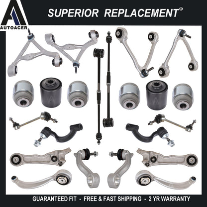 Front & Rear, Upper & Lower Control Arms, Links, Tie Rods Kit 22pc for JAGUAR XK