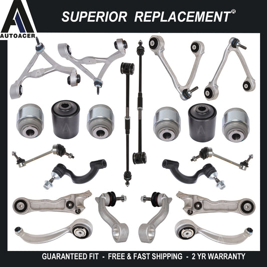 Front & Rear, Upper & Lower Control Arms, Links, Tie Rods Kit 22pc for JAGUAR XK