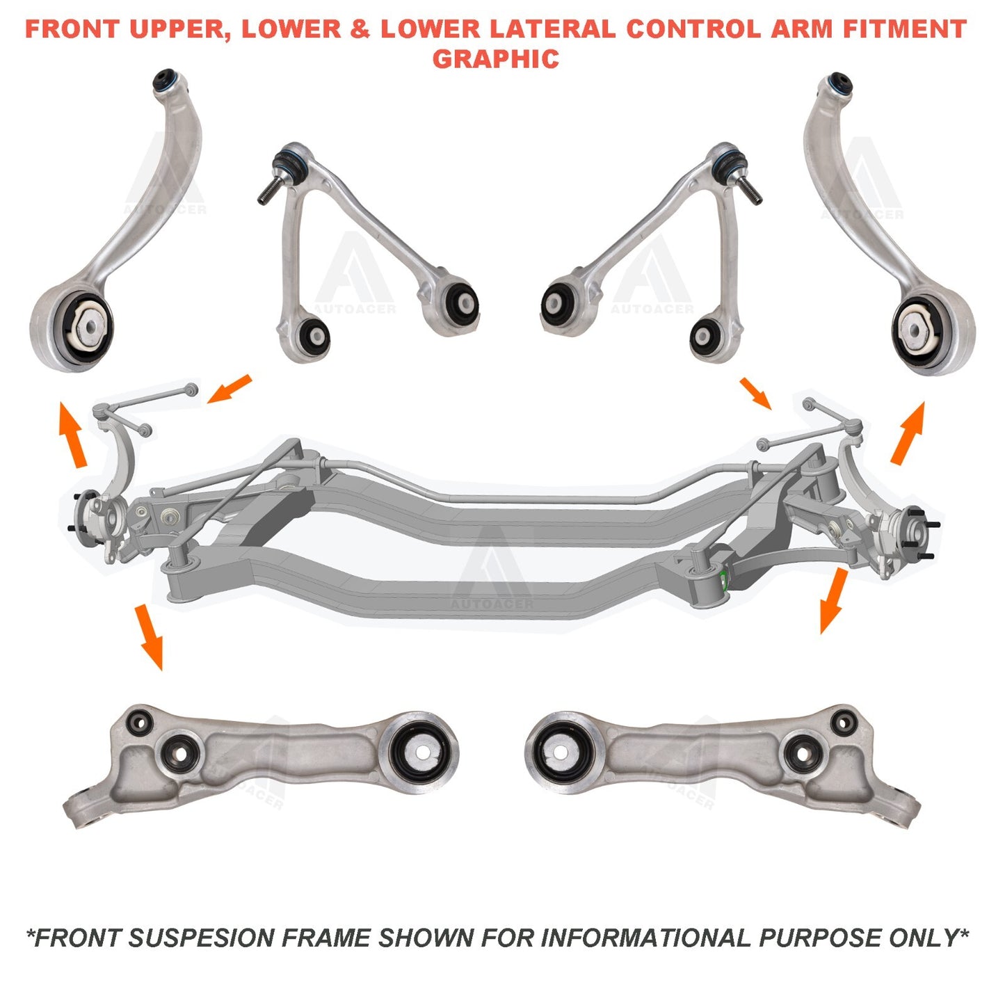 Front & Rear, Upper & Lower Control Arms, Links, Tie Rods Kit 22pc for JAGUAR XK