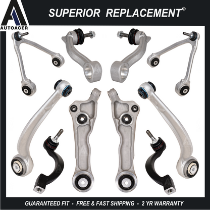 Front Upper, Lower & Rearward Control Arms Tie Rods Links 10pc for JAGUAR S-TYPE