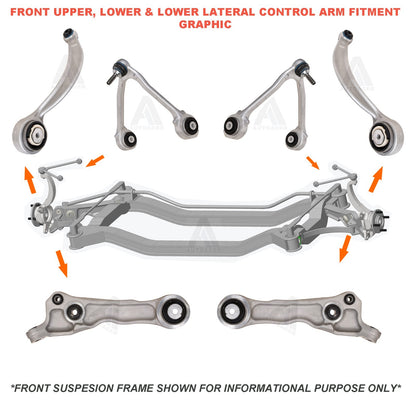 Front Upper, Lower & Rearward Control Arms Tie Rods Links 10pc for JAGUAR S-TYPE