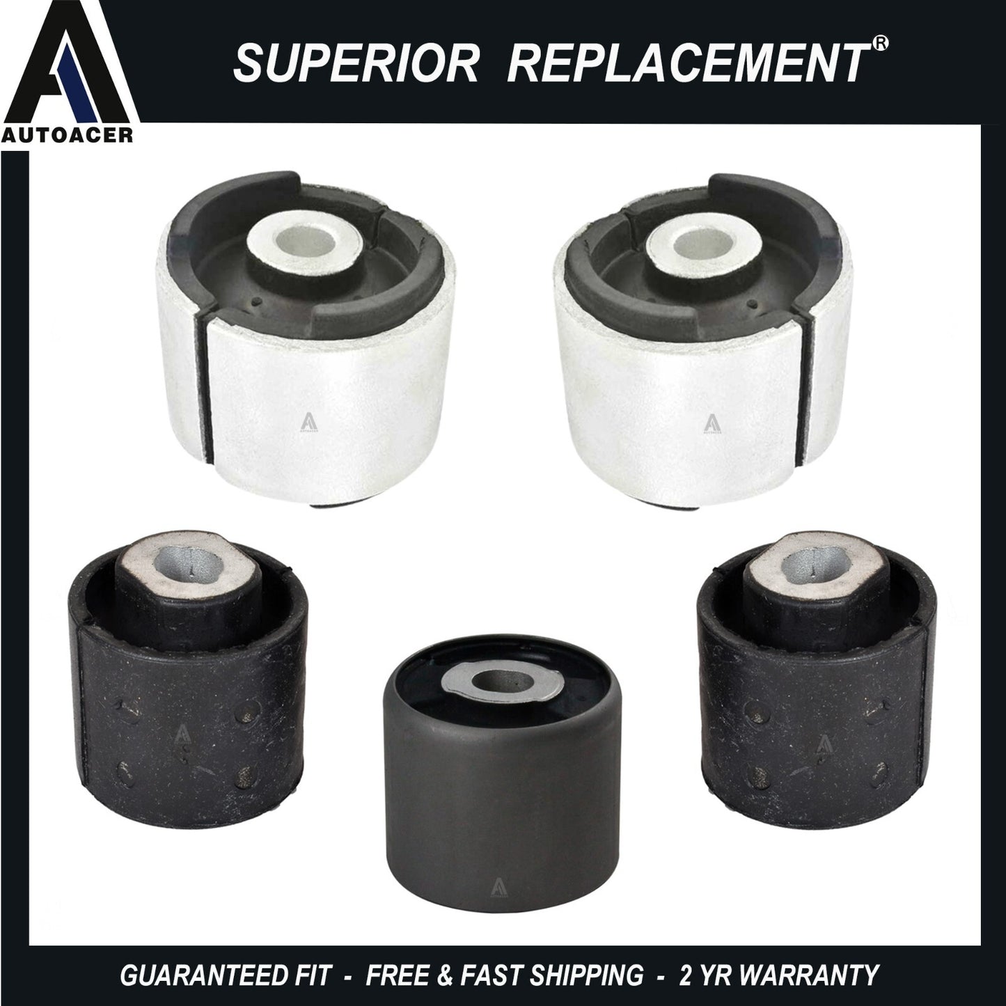 Rear Subframe Differential & Axle Control Arm Bushings 5 pc for BMW E46 3 SERIES