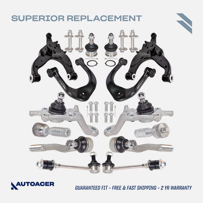 AUTOACER -16p Front Suspension Arms Ball Joints Tie Rods Links Bolts For 4Runner
