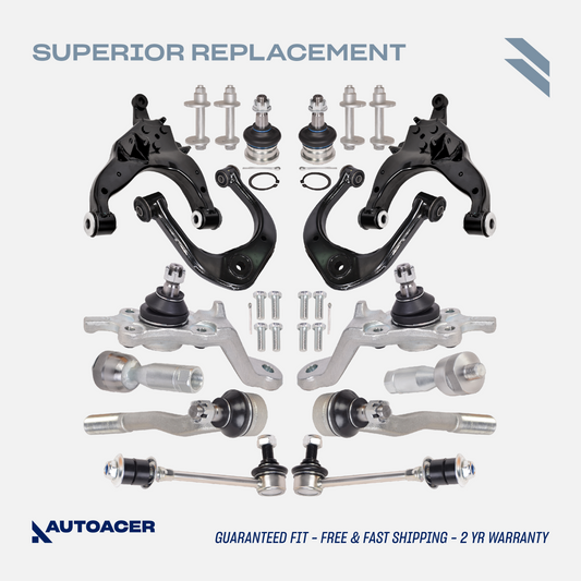 AUTOACER -16p Front Suspension Arms Ball Joints Tie Rods Links Bolts For 4Runner