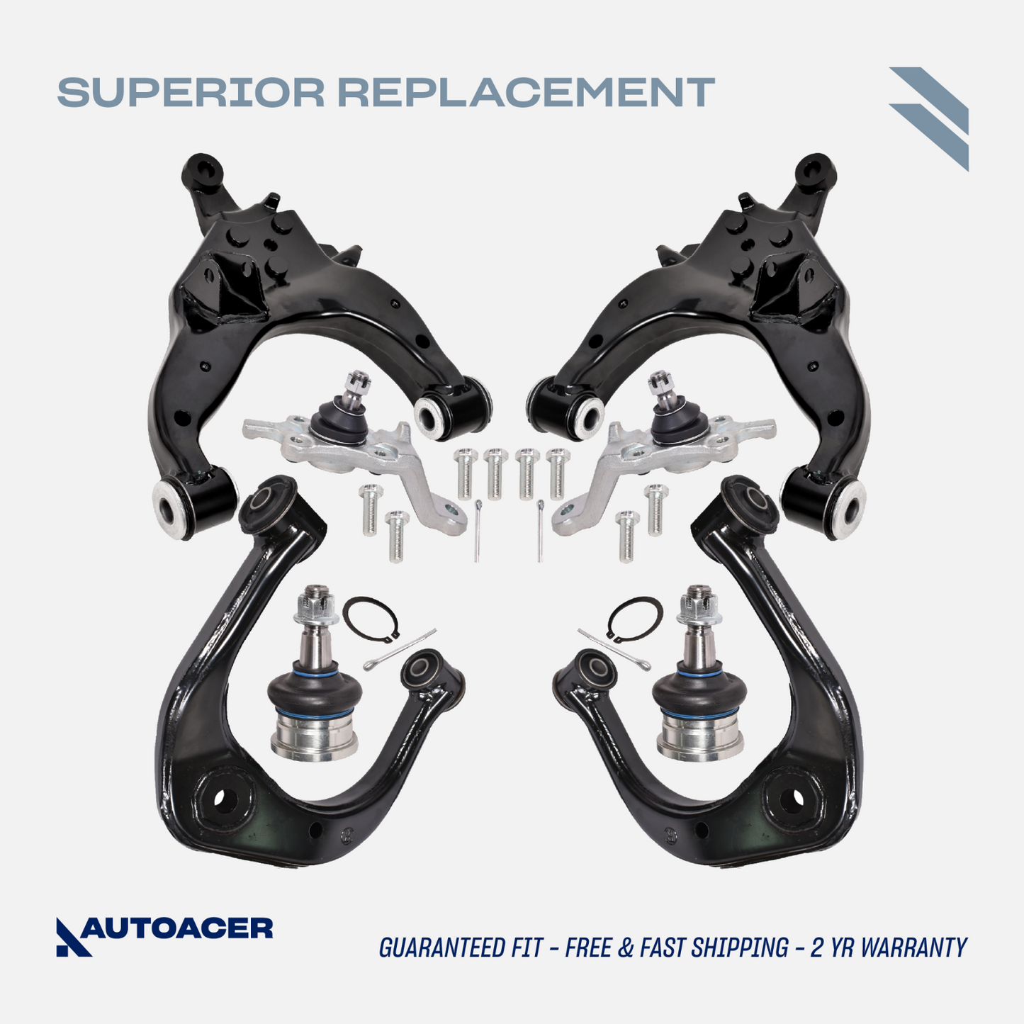 AUTOACER -8p Front Suspension Upper Lower Control Arms Ball Joints 4RUNNER 95-02