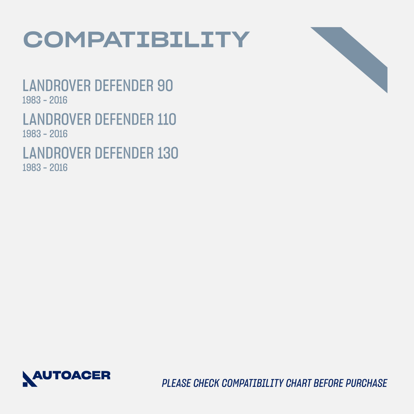 AUTOACER -2p Front Tough Rubber MudFlaps For LAND ROVER DEFENDER 90/110/130 83-1