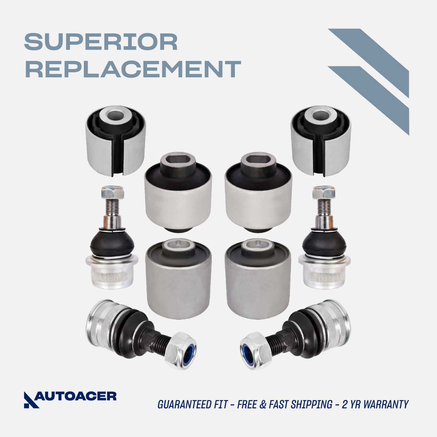 AUTOACER - 10p Front Control Trailing Arm Bushings Ball Joints for Mercedes-Benz