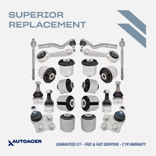 AUTOACER - 22p Front Suspension Bushings Ball Joints Links Tie Rods for Mercedes