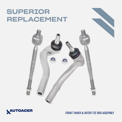 AUTOACER - 22p Front Suspension Bushings Ball Joints Links Tie Rods for Mercedes