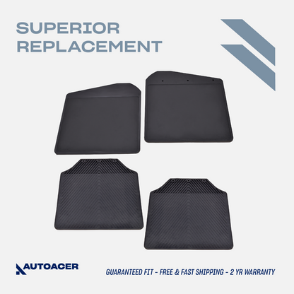 AUTOACER -4p Front & Rear Original Rubber MudFlaps For LAND ROVER DEFENDER 83-16