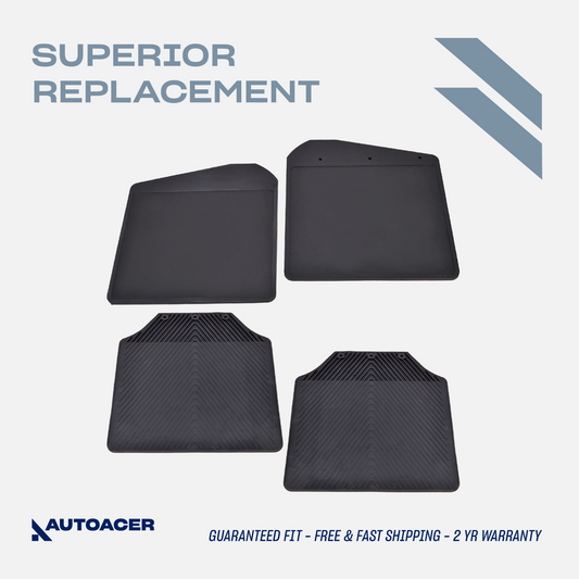 AUTOACER -4p Front & Rear Original Rubber MudFlaps For LAND ROVER DEFENDER 83-16