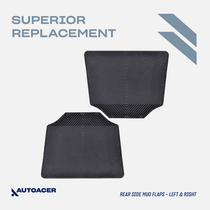 AUTOACER -4p Front & Rear Original Rubber MudFlaps For LAND ROVER DEFENDER 83-16