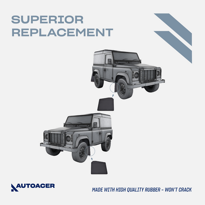 AUTOACER -4p Front & Rear Original Rubber MudFlaps For LAND ROVER DEFENDER 83-16