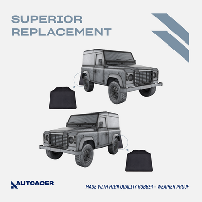 AUTOACER -4p Front & Rear Original Rubber MudFlaps For LAND ROVER DEFENDER 83-16