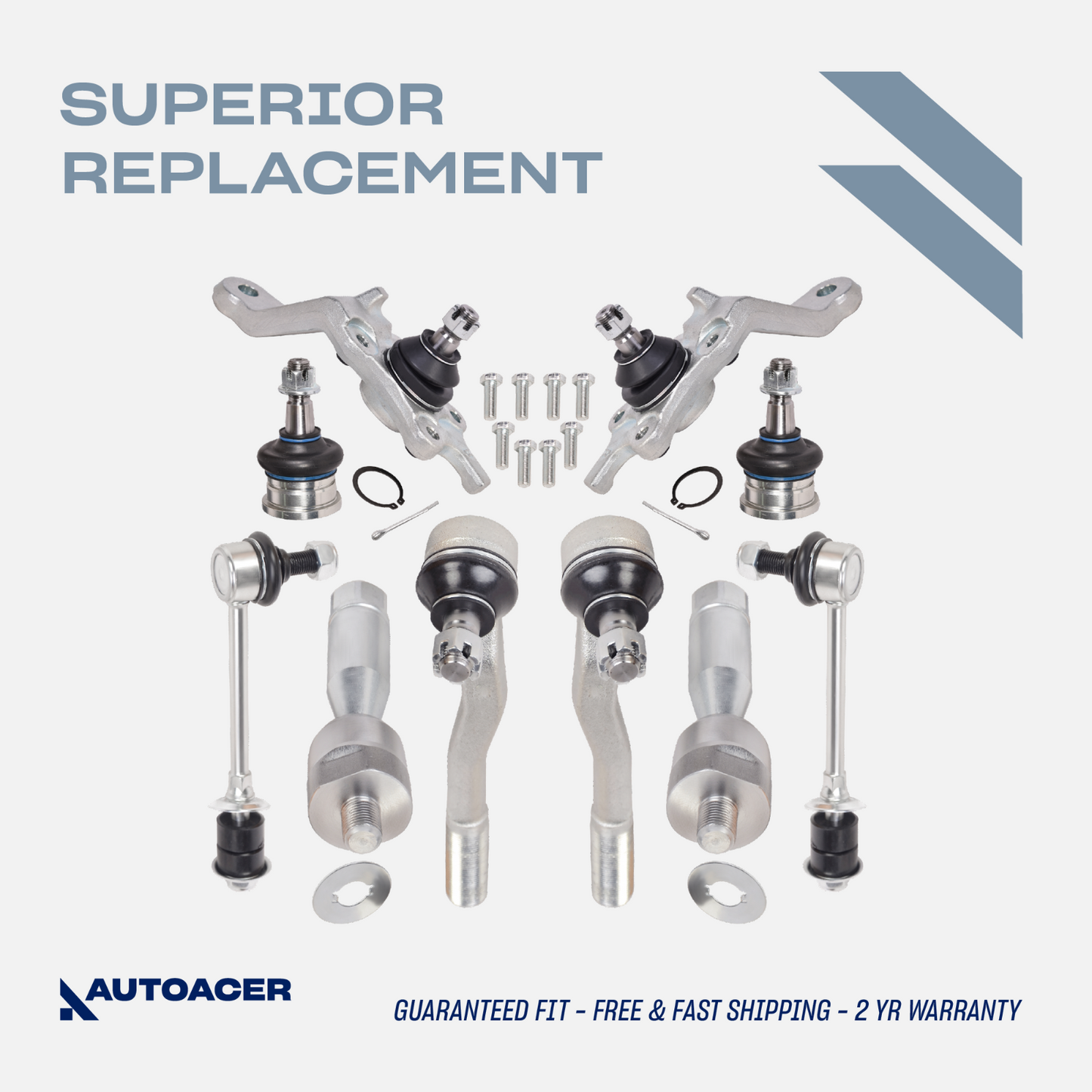 AUTOACER -10p Front Control Arm Ball Joints Tie Rod Ends Links for 4Runner 95-02