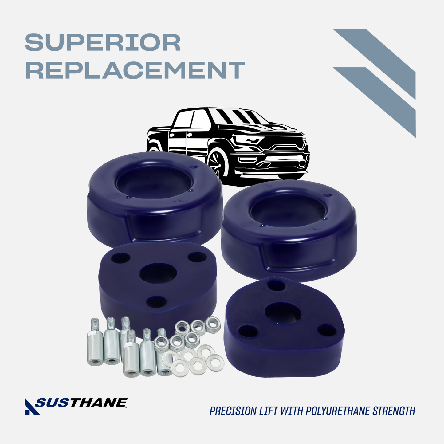 AUTOACER -4p Front & Rear Leveling Lift Kit 2.5" Poly Spacers For Dodge Ram 1500