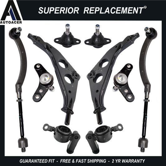 Front Lower Control Arms With Bushings, Ball Joints & Tie Rod Set 10 pc for Mini
