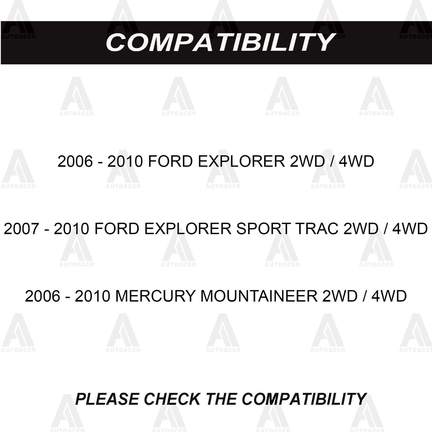 AUTOACER - 4pc Front Lower Control Arm Bushing Kit For Ford Explorer Mountaineer