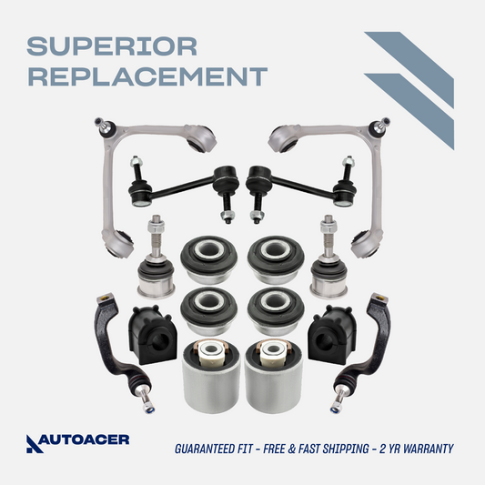 AUTOACER 14p Front Control Arms, Bushes Links Tie Rods Ball Joints For FORD & LS