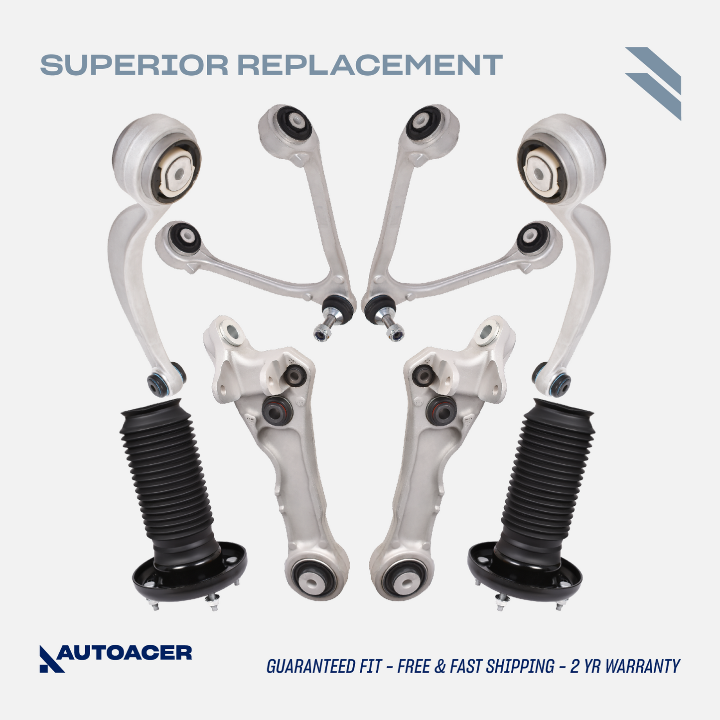 AUTOACER -16p Front Upper Lower Control /Trailing Arms & Strut Mounts for Jaguar