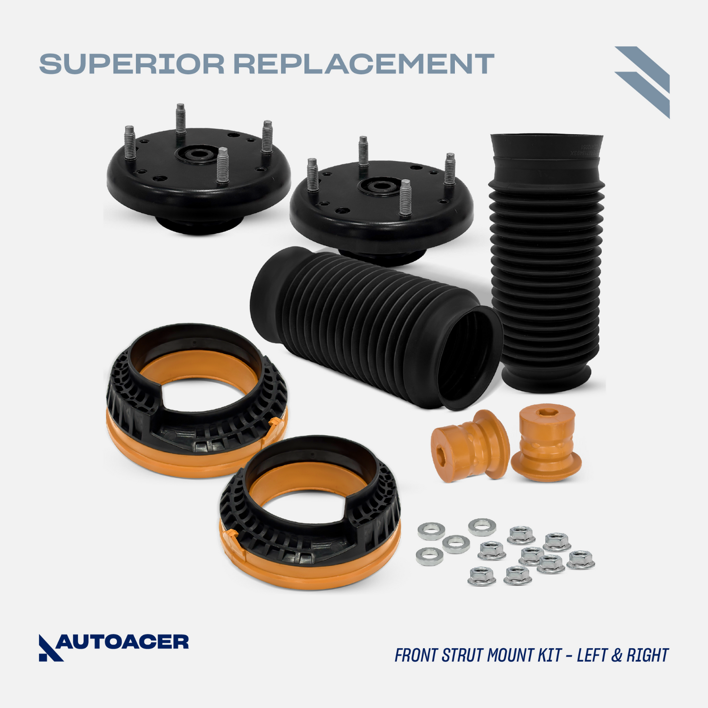 AUTOACER -16p Front Upper Lower Control /Trailing Arms & Strut Mounts for Jaguar