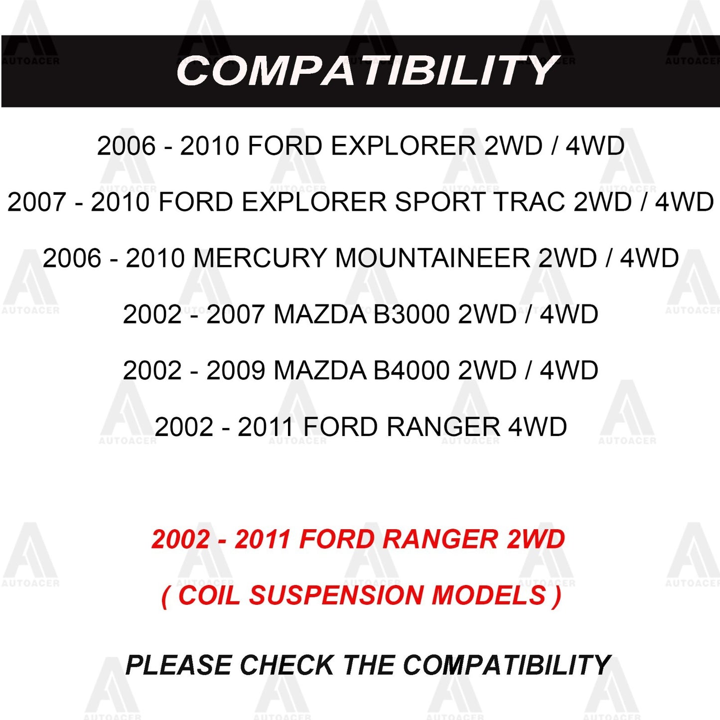 AUTOACER - 2pc Front Lower Control Arm Ball Joint Kit For Ford Explorer 2WD/ 4WD