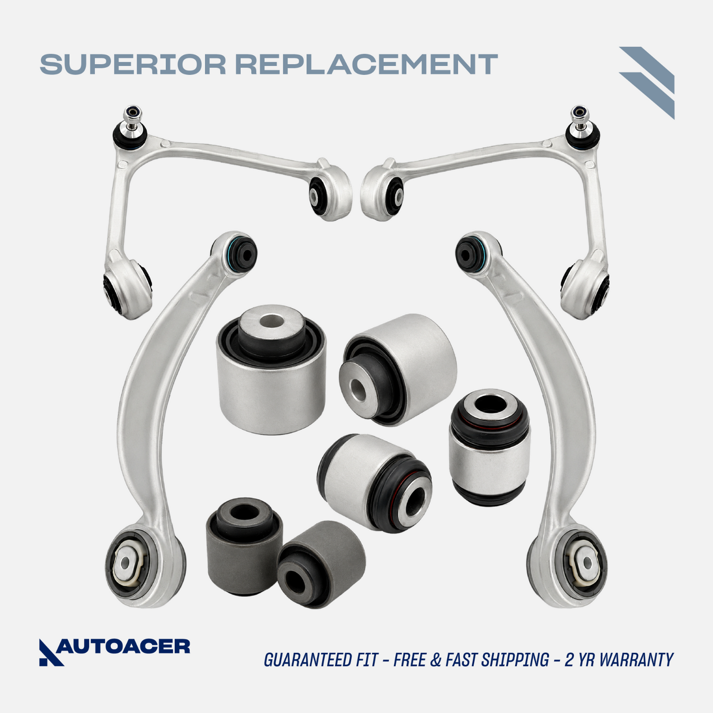 AUTOACER 10p Front Control Wishbone Arms & Trailing Arm Bushes For JAGUAR XJ XK